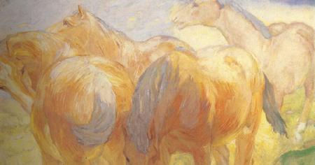 Franz Marc Large Lenggries Horse Painting 1 (mk34) Germany oil painting art